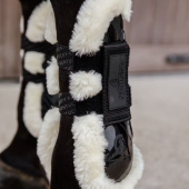Guêtres ouvertes Vegan Sheepskin Velcro Noir Guêtres ouvertes Vegan Sheepskin Velcro Noir
