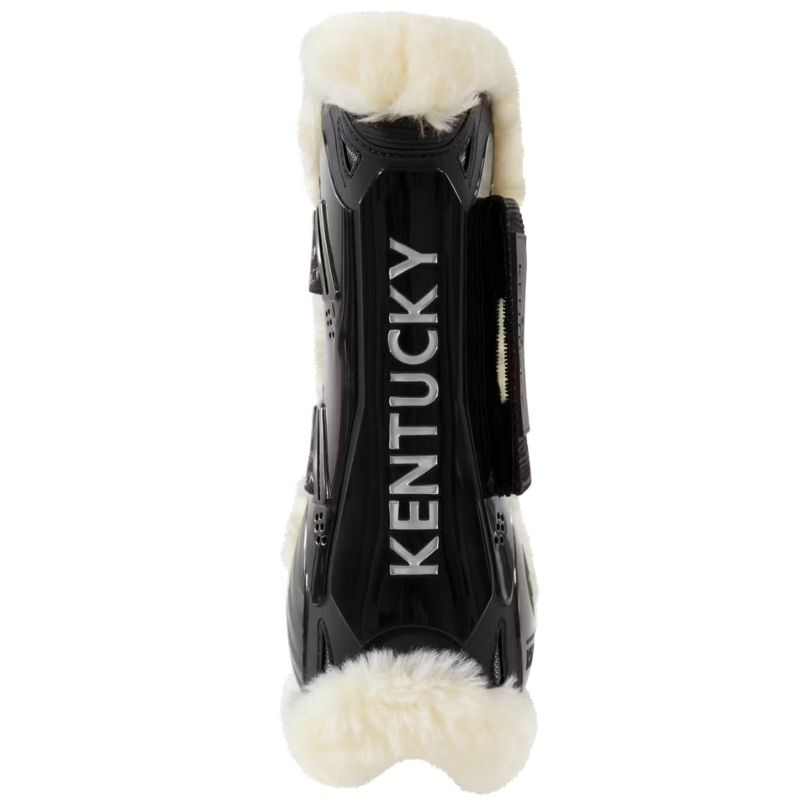 Guêtres ouvertes Vegan Sheepskin Velcro Noir