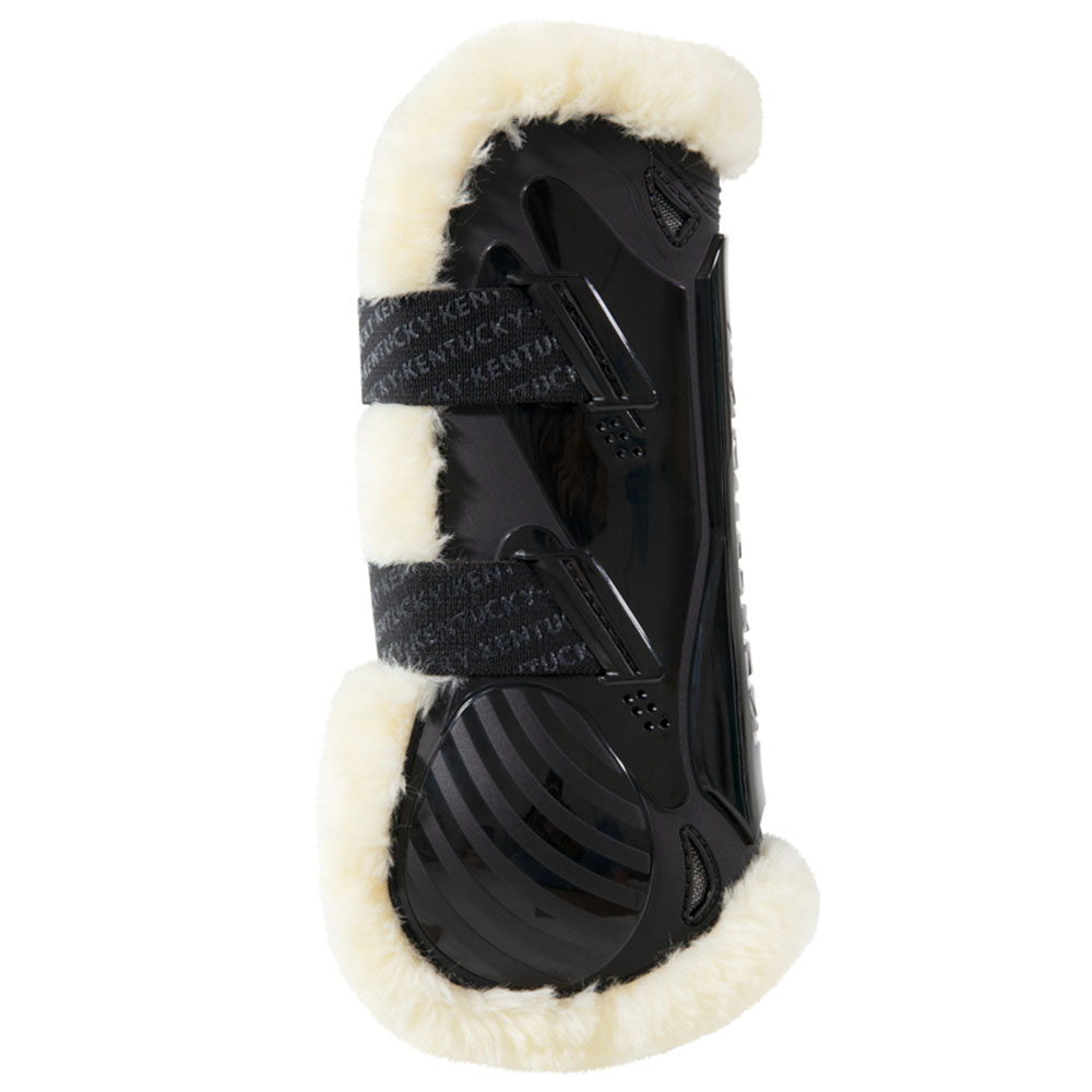 Guêtres ouvertes Vegan Sheepskin Velcro Noir