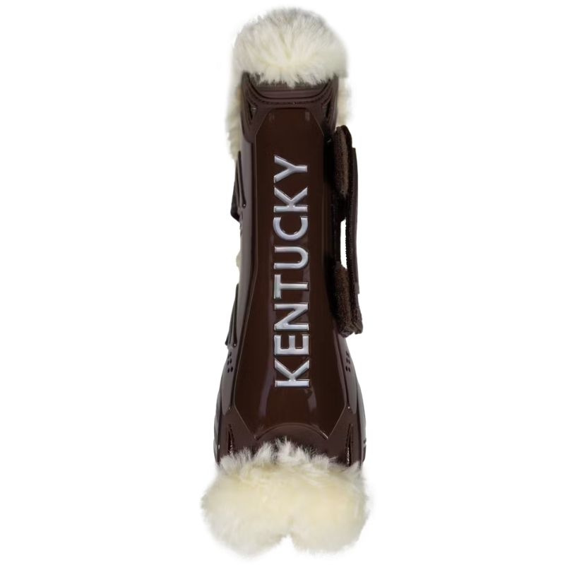 Guêtres ouvertes Vegan Sheepskin Velcro Marron