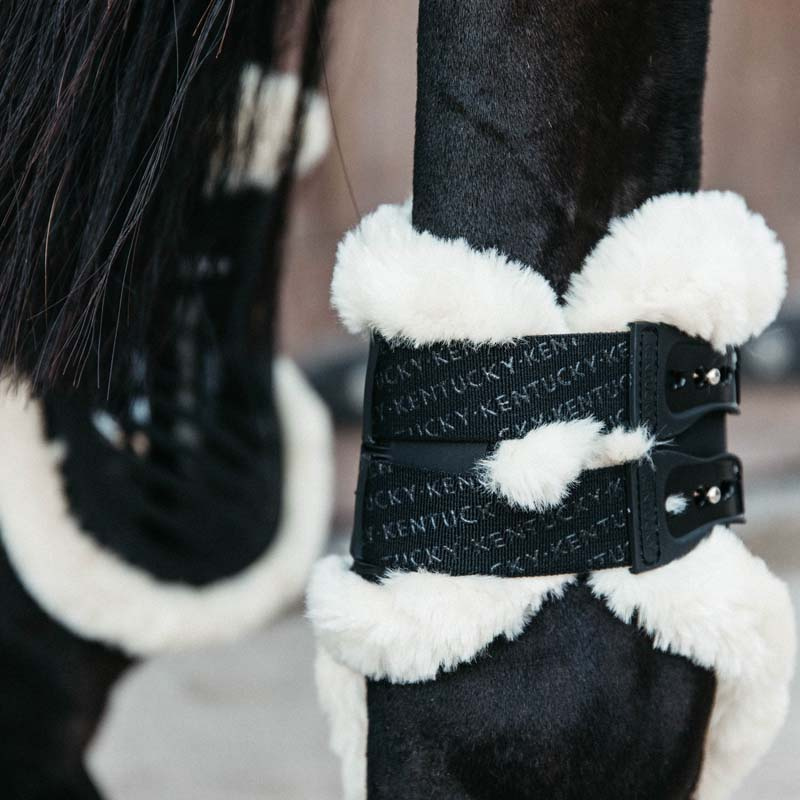 Protège-boulets Elastic Vegan Sheepskin Noir