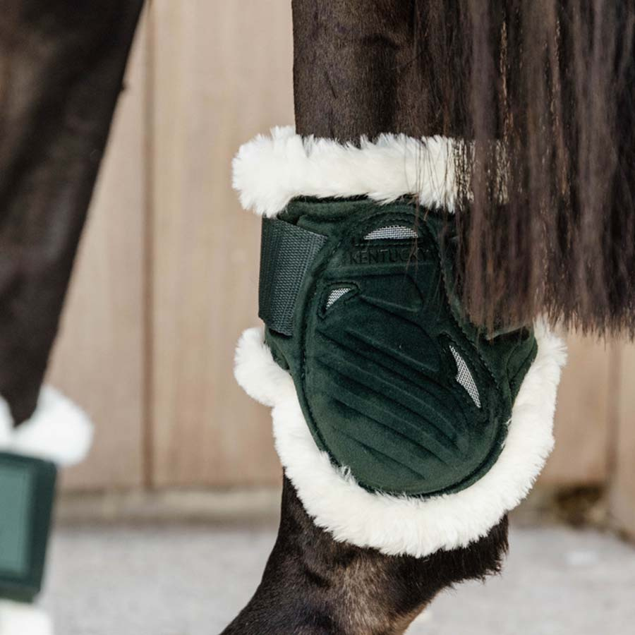Protège-boulets Young Vegan Sheepskin Velvet Vert Foncé
