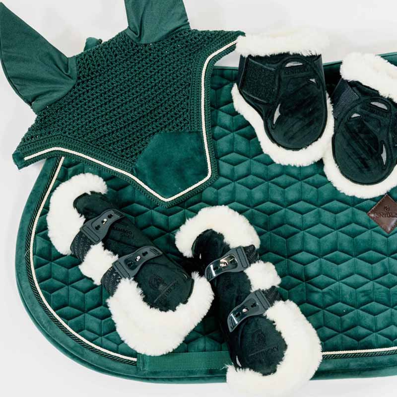 Protège-boulets Young Vegan Sheepskin Velvet Vert Foncé