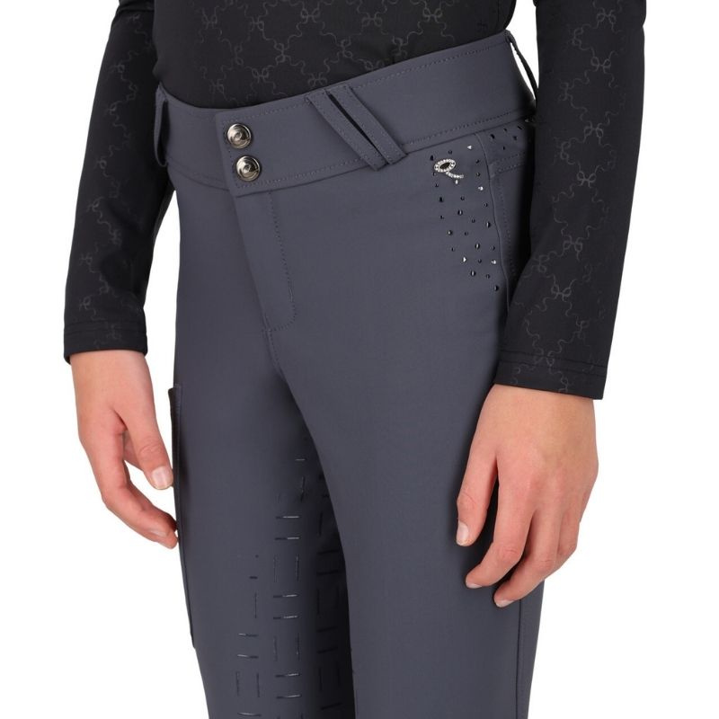 Culotte d'équitation Enfant/Junior Livora Full Grip Gris