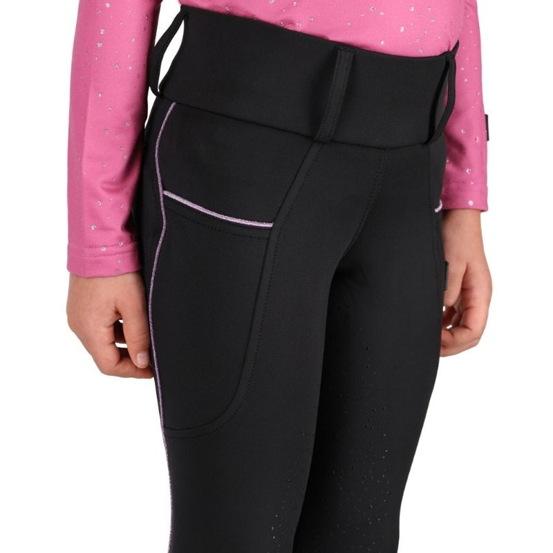 Collant d'équitation d'hiver Enfant/Junior Isalyn Full Grip Noir