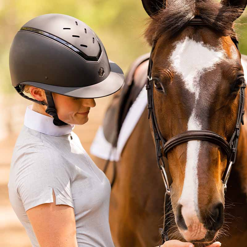 Casque d'équitation MIPS Kylo Mat Visière Noir/Noir