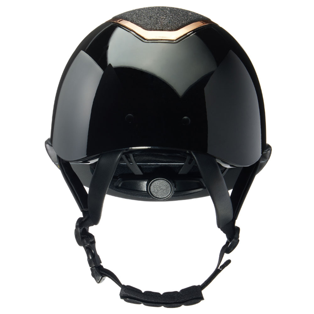 Casque d'équitation Kylo Gloss Pailleté Visière Noir/Rose doré