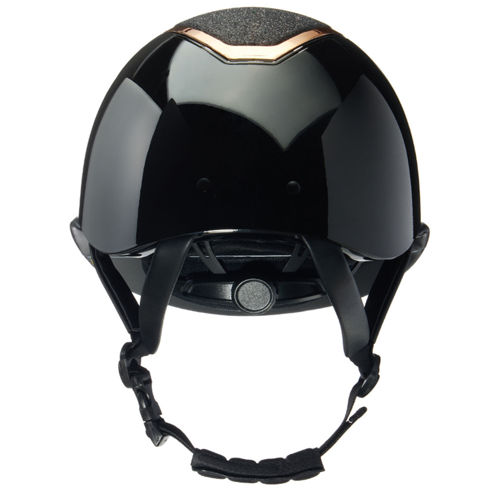 Casque d'équitation MIPS Kylo Gloss Paillettes Visière Noir/Rose doré