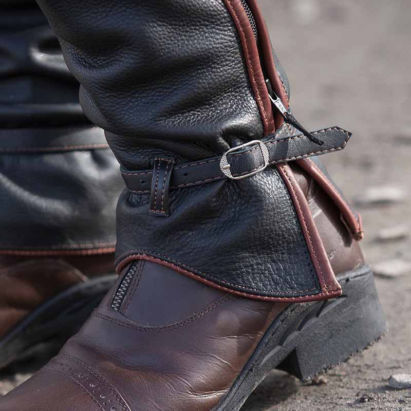 Chaps en cuir longs Noir