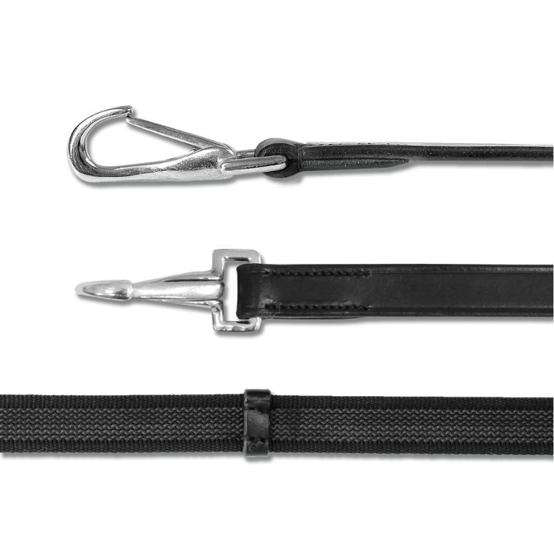 Rênes Anti-Slip Snap Buckle Noir