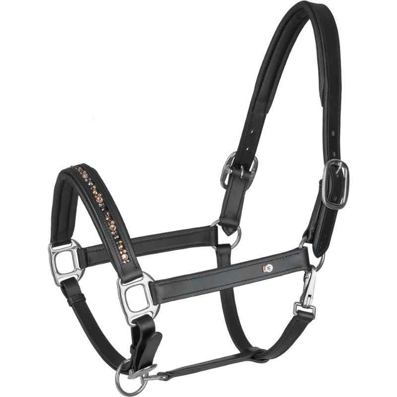 Licol en cuir Crystal X-Line Noir
