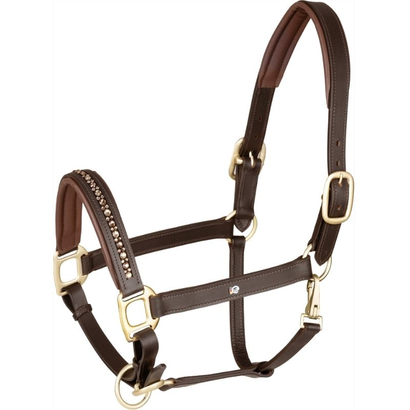 Licol en cuir Crystal X-Line Marron