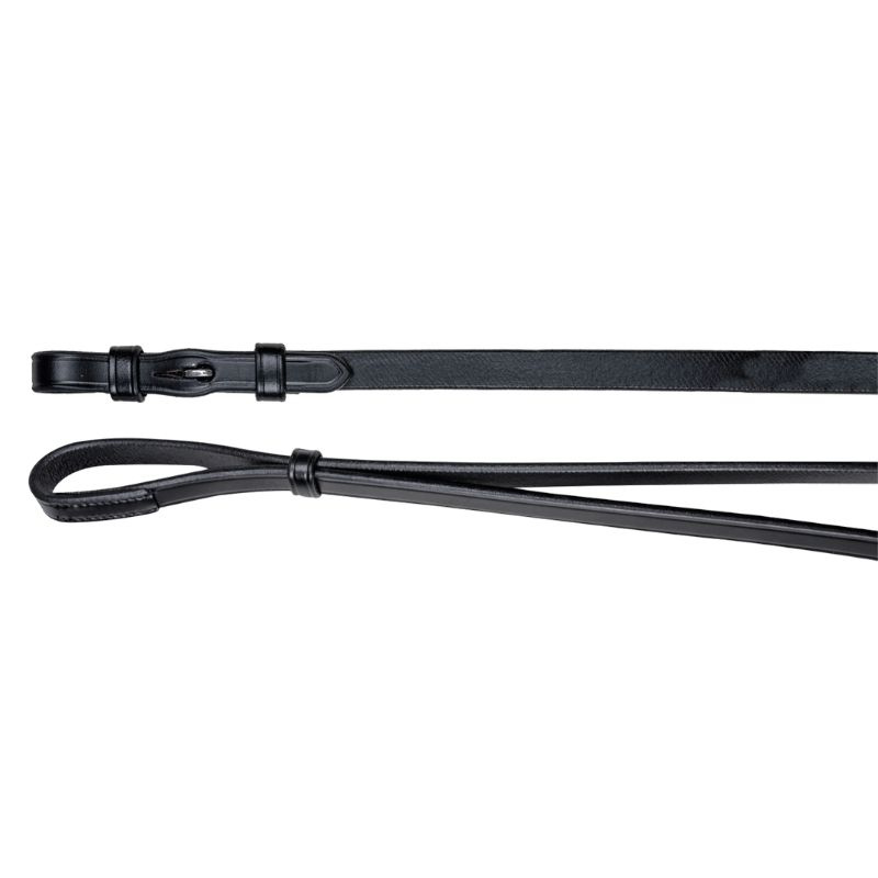 Rênes de bride Leather 12mm Hooks Noir