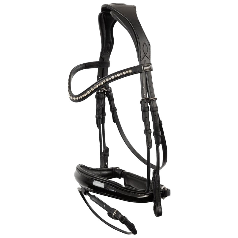 Bridon anatomique Comfort Fit Double Anatomical avec rênes Noir