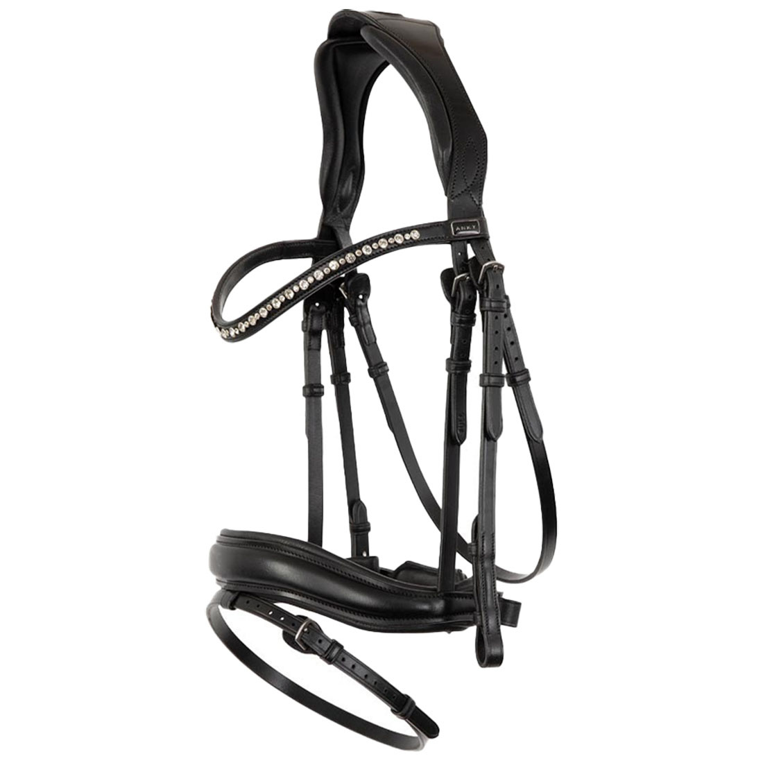 Bridon anatomique Comfort Fit Pullback avec rênes Noir