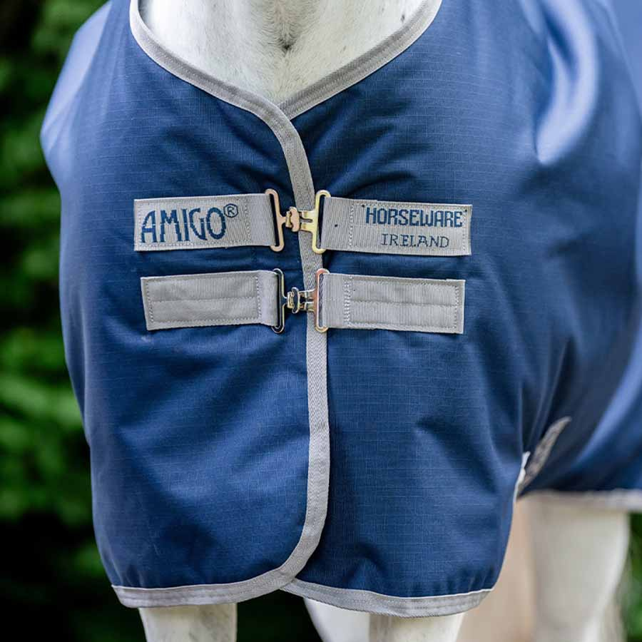 Couverture imperméable Amigo Ripstop 900D Fleece Lined 50g Bleu marine/Gris