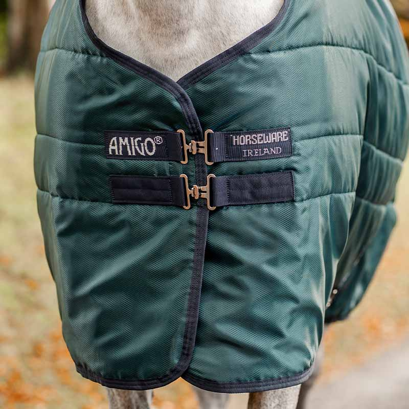 Couverture d'écurie Amigo Insulator Ripstop 210D 50g Vert/Bleu marine/Argent