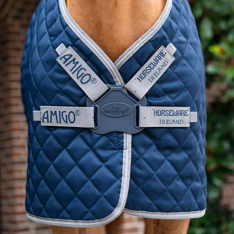 Couverture d'écurie Amigo Quilted 600D Plus 200g Marine/Gris/Argent