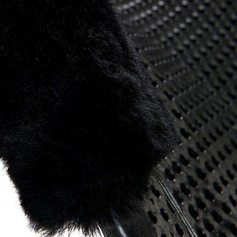 Tapis de Gel en Peau de Mouton Noir
