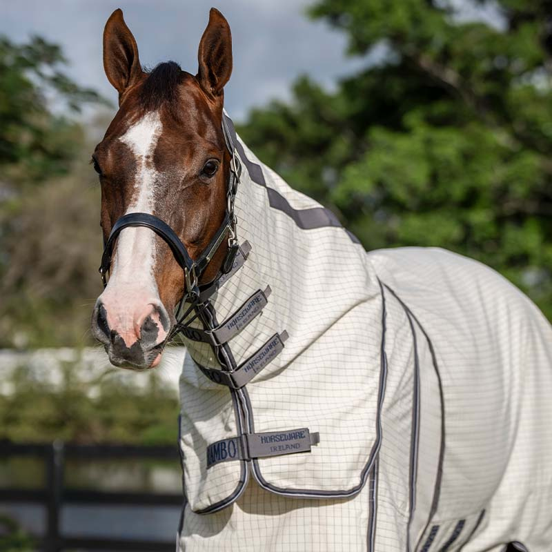 Couverture d'été Rambo Optimo Supreme Summer Plus Blanc/Bleu marine/Gris