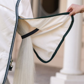 Couverture anti-mouches et dermite estivale Rambo Hoody XL Beige/Vert/Argent Couverture anti-mouches et dermite estivale Rambo Hoody XL Beige/Vert/Argent