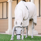 Couverture anti-mouches et dermite estivale Rambo Hoody XL Beige/Vert/Argent Couverture anti-mouches et dermite estivale Rambo Hoody XL Beige/Vert/Argent