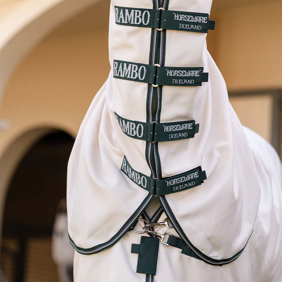 Couverture anti-mouches et dermite estivale Rambo Hoody XL Beige/Vert/Argent