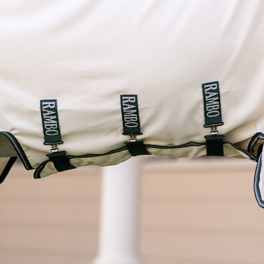 Couverture anti-mouches et dermite estivale Rambo Hoody XL Beige/Vert/Argent