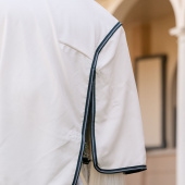 Couverture anti-mouches et dermite estivale Rambo Hoody XL Beige/Vert/Argent Couverture anti-mouches et dermite estivale Rambo Hoody XL Beige/Vert/Argent