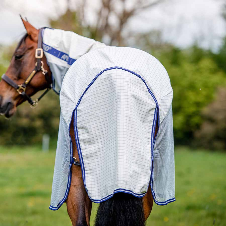 Couverture anti-mouches et d'été Amigo Airflow Plus Blanc/Gris/Bleu