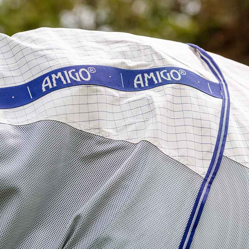 Couverture anti-mouches et d'été Amigo Airflow Plus Blanc/Gris/Bleu