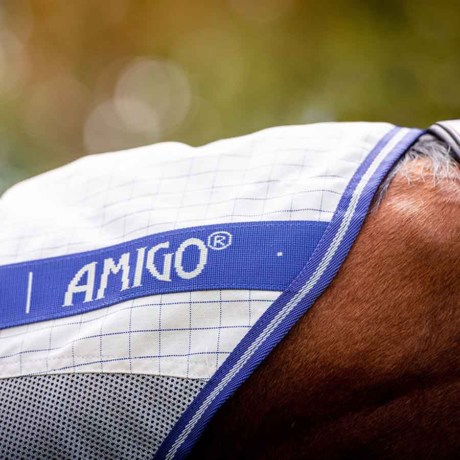 Couverture anti-mouches et d'été Amigo Airflow Plus Blanc/Gris/Bleu