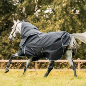 Couverture imperméable avec couvre-cou Turnout Plus 50g 1200D Noir Couverture imperméable avec couvre-cou Turnout Plus 50g 1200D Noir