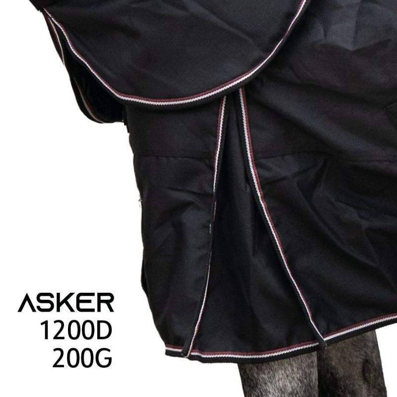 Couverture d'hiver avec couvre-cou Turnout Plus 200g 1200D Noir
