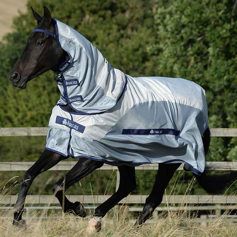 Couverture anti-mouches Buzz Off Rain avec cou amovible argent