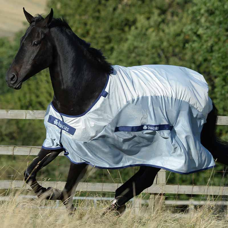 Couverture anti-mouches Buzz Off Rain avec cou amovible argent