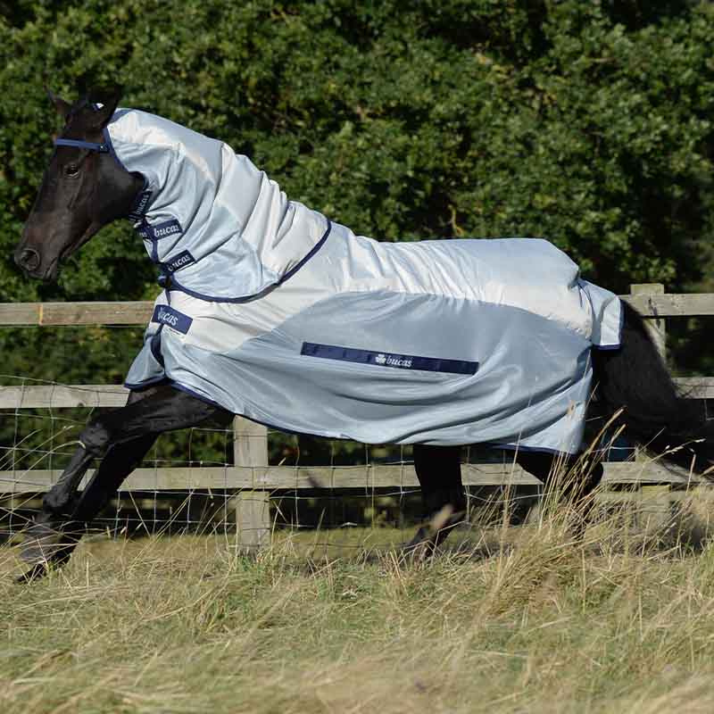 Couverture anti-mouches Buzz Off Rain avec cou amovible argent