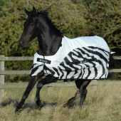Couverture anti-mouches Buzz Off Rain Zebra avec cou avtagbar Couverture anti-mouches Buzz Off Rain Zebra avec cou avtagbar