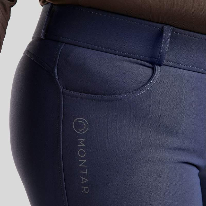 Culotte d'équitation Megan Yati Curve Full Grip Bleu Marine