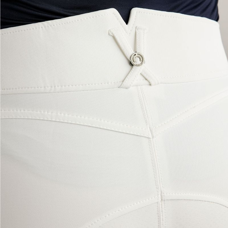 Culotte d'équitation Megan Yati Curve Full Grip Blanc