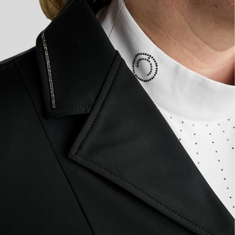 Veste de concours MoFlair Softshell Gun Metal Crystals Curve Noir