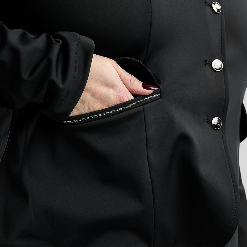 Veste de concours MoFlair Softshell Gun Metal Crystals Curve Noir