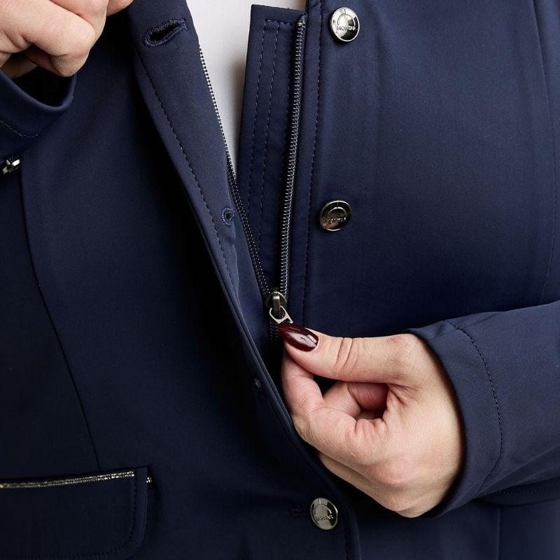Veste de concours MoFlair Softshell Gun Metal Crystals Curve Bleu Marine