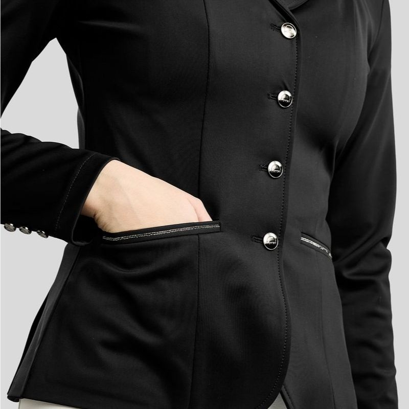 Veste de concours MoKira Softshell Gun Metal Crystals Noir