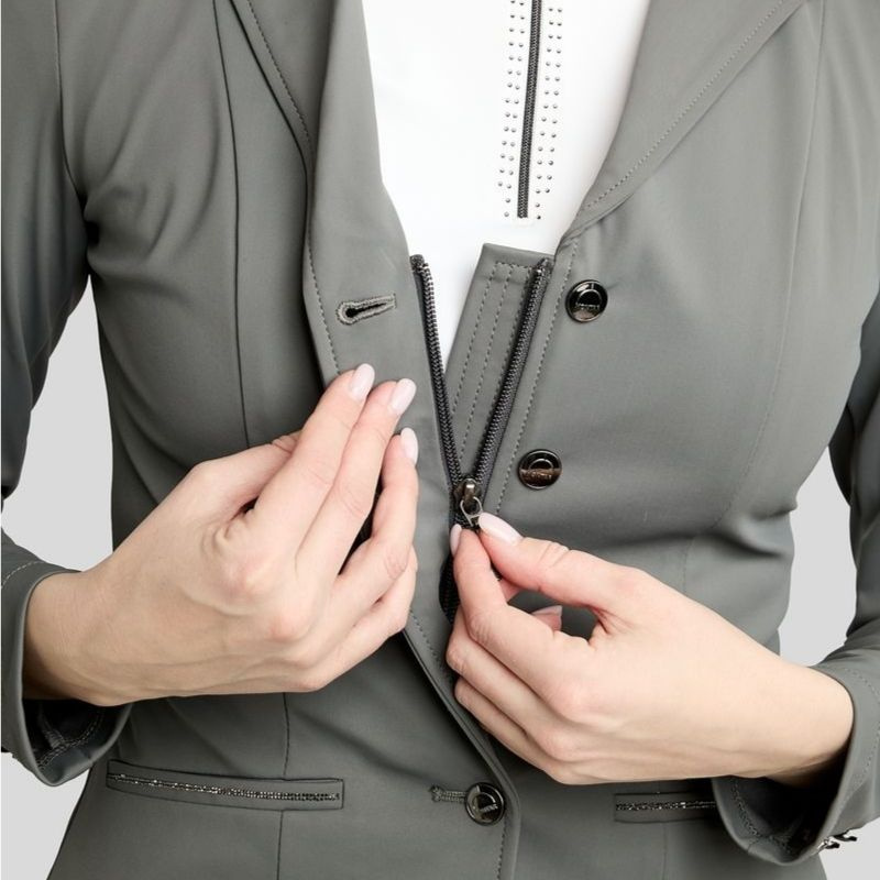 Veste de concours MoKira Softshell Gun Metal Crystals Gris