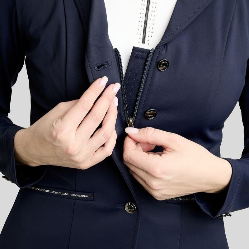 Veste de concours MoKira Softshell Gun Metal Crystals Bleu Marine