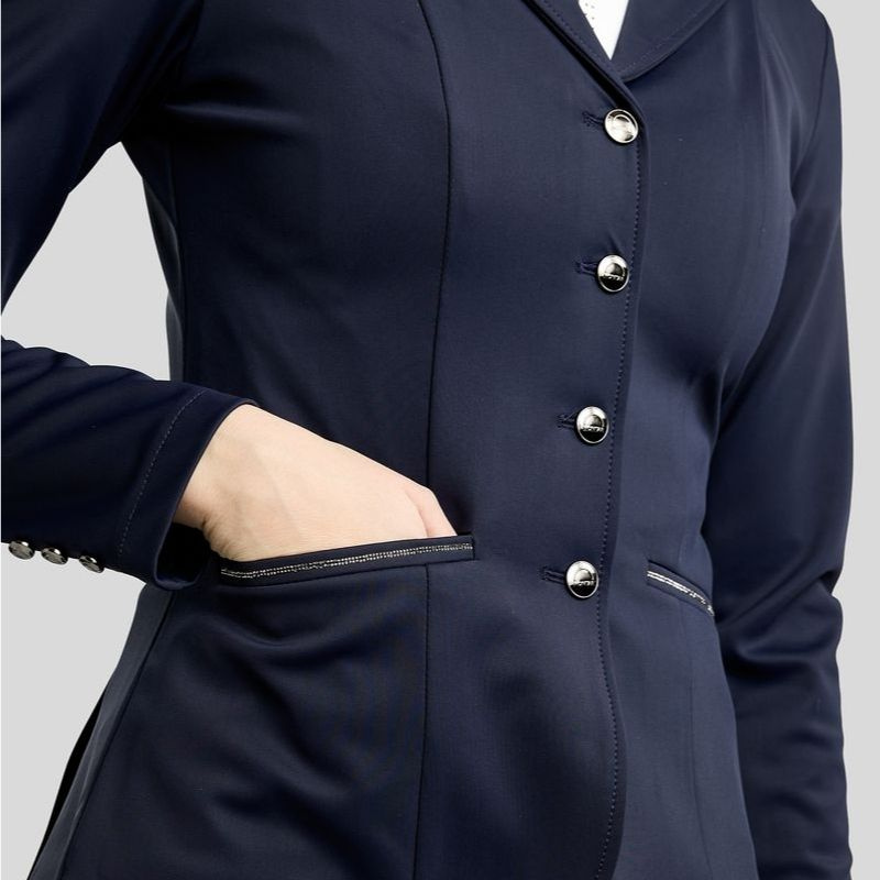 Veste de concours MoKira Softshell Gun Metal Crystals Bleu Marine