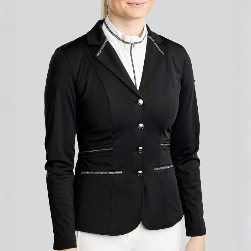 Veste de concours MoKelly Softshell Gun Metal Crystals Noir