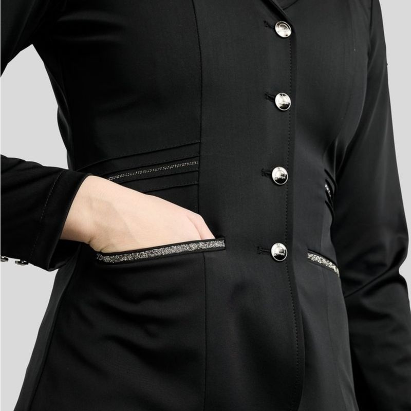 Veste de concours MoKelly Softshell Gun Metal Crystals Noir