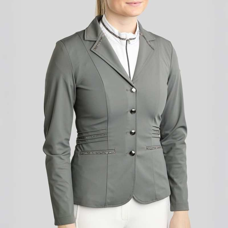 Veste de concours MoKelly Softshell Gun Metal Crystals Gris